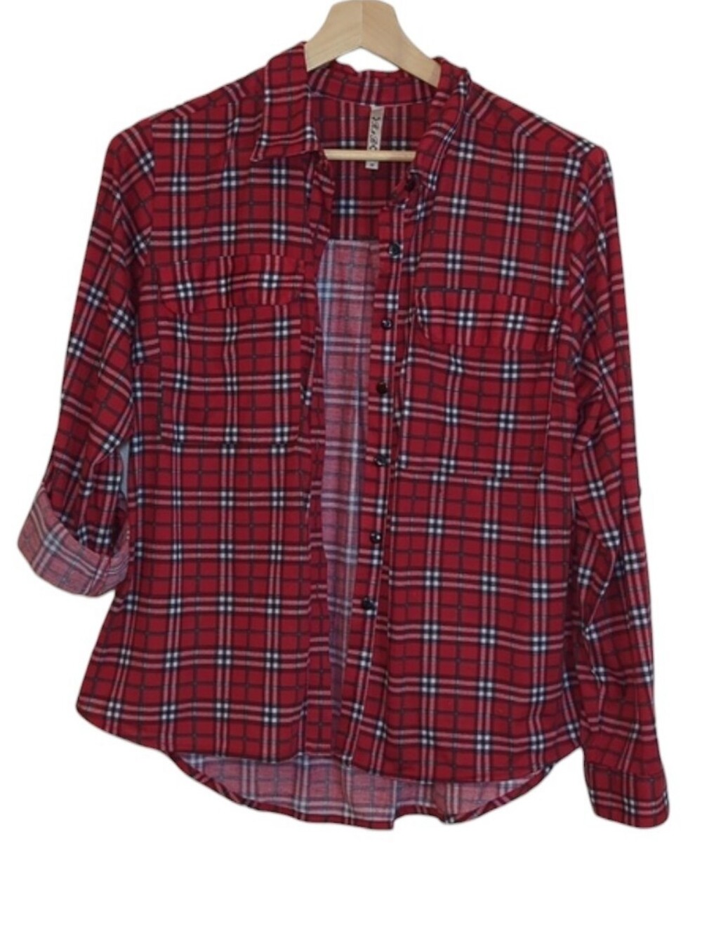 RNB | Red, Black, Green & White Plaid Button Down Shirt